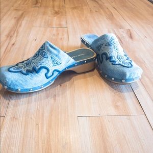 Western Denim Clogs